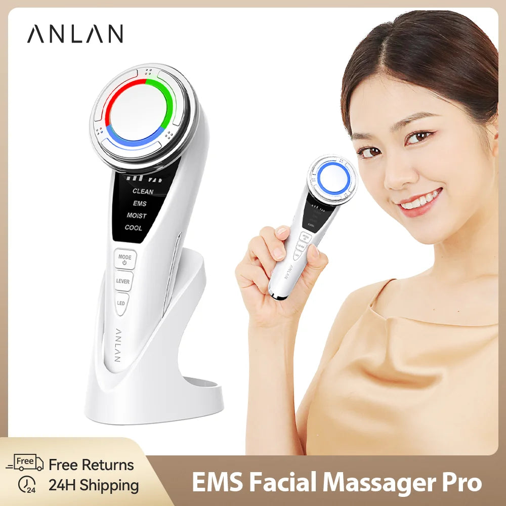 ANLAN EMS Facial Massager Pro Face Lifting Massage Skin Rejuvenation Cold Hot Compress Deep Face Cleaning Skincare Beauty Device